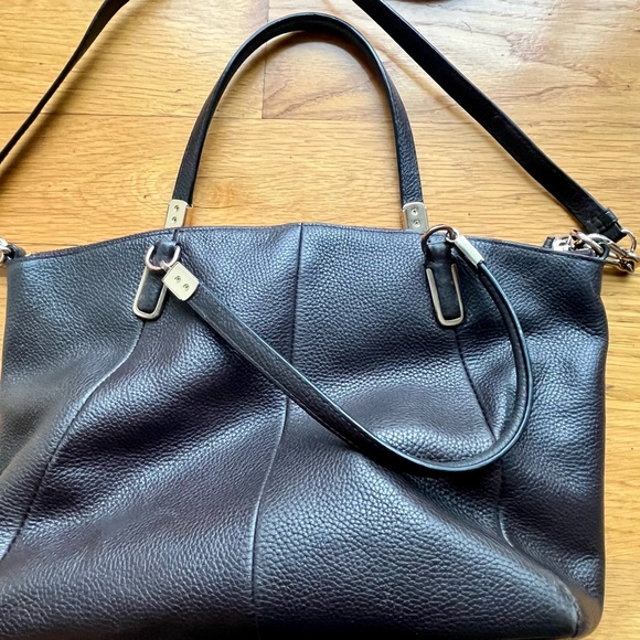 Coach New York Kelsey Pebbled Leather Top Handle Satchel Brown Bag Purse - Picture 4 of 7